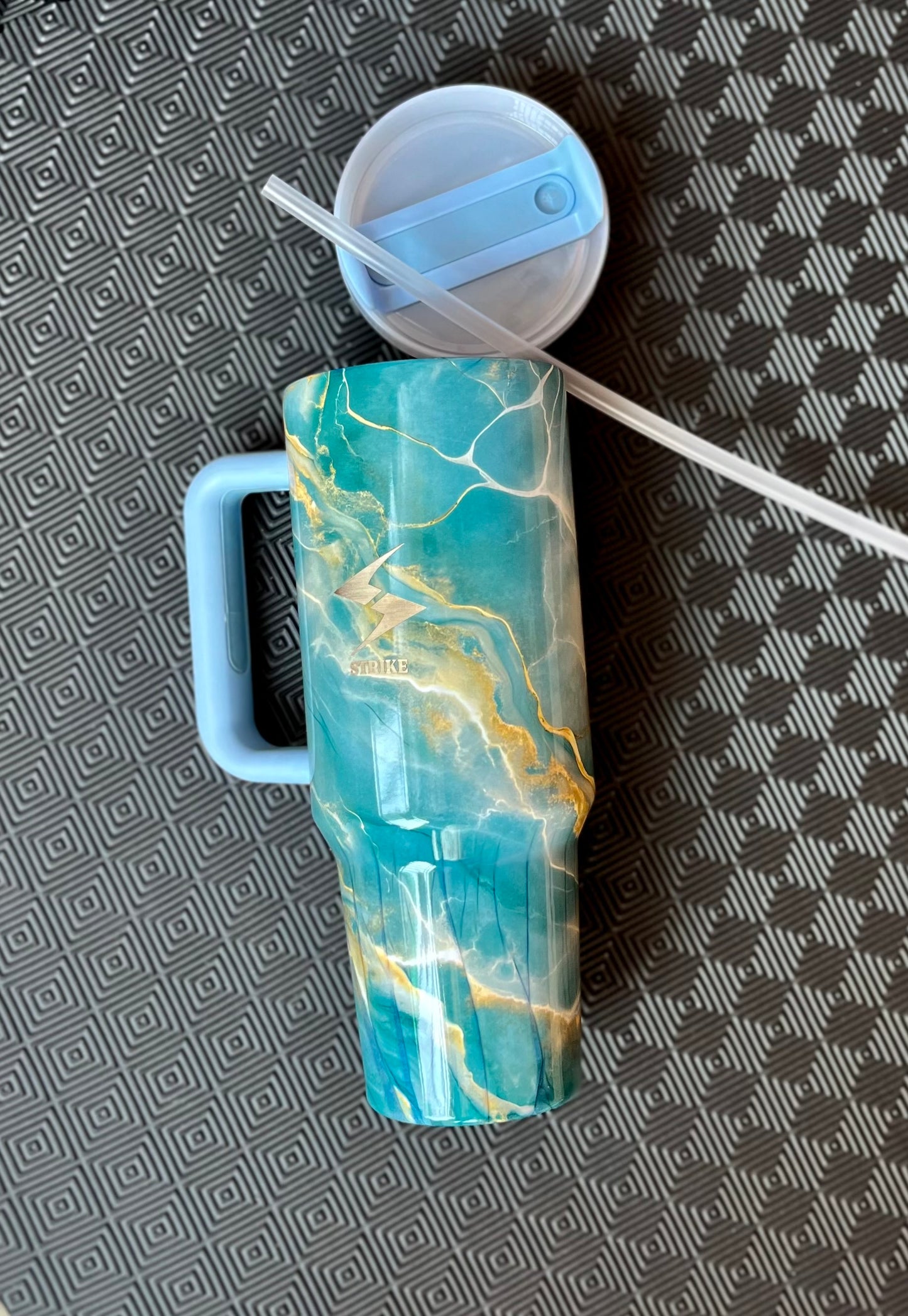 Aqua Green Marble Water Bottle.