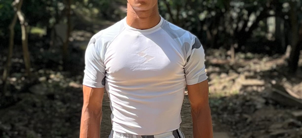⚡ STRIKE AEROFIT™ – White Camo Performance Compression Tee