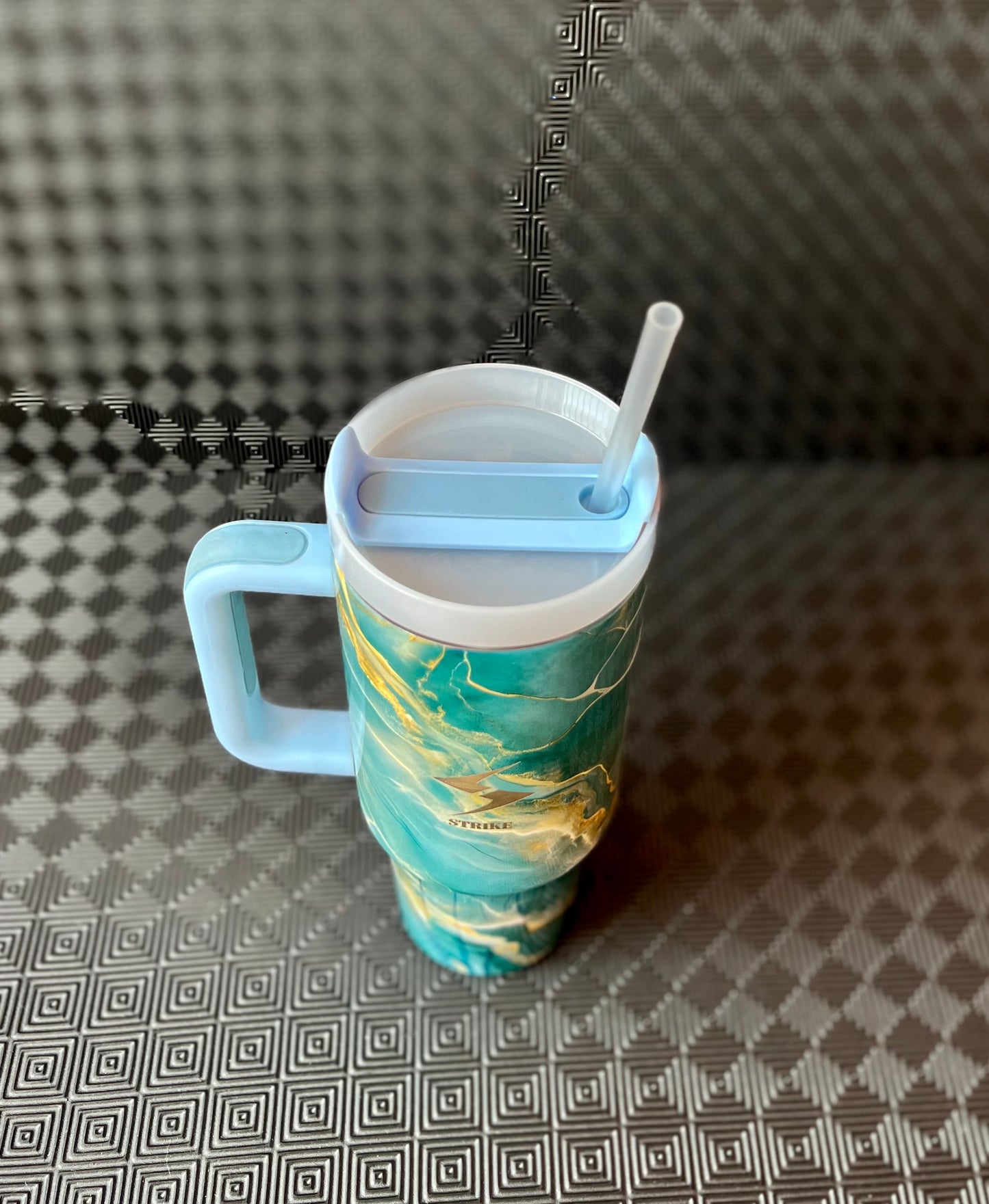 Aqua Green Marble Water Bottle.