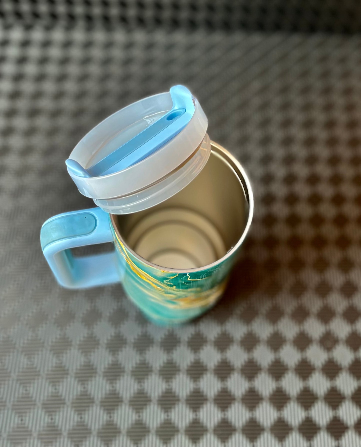 Aqua Green Marble Water Bottle.