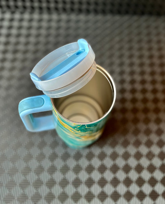 Aqua Green Marble Water Bottle.